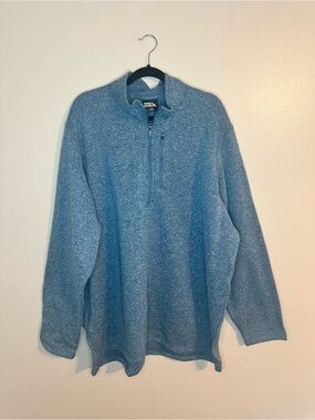 Eddie Bauer Men's Heather Blue Half-Zip Fleece Pullover